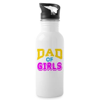 Fête des pères drôle de papa de filles - Gourde avec paille intégrée - blanc - Droite
