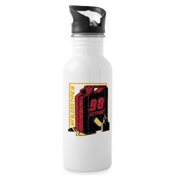 Car Racing Motorsport My Blood Type Is 98 Octane - Water bottle with straw - white - Right