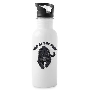 Father of the Year - Water bottle with straw - white - Right