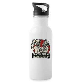 Science Duo Blame Society - Water bottle with straw - white - Right