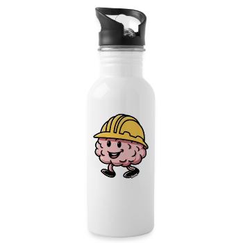 Brain Builder Hard Hat - Water bottle with straw - white - Right