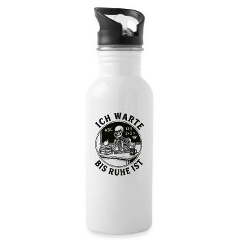 Lehrer Humor Shirt für genervte Lehrer - Trinkflasche mit integriertem Trinkhalm - Weiß - Rechts