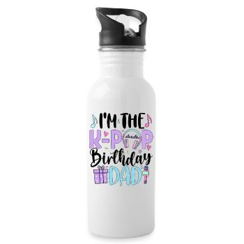I'm The K Pop Birthday Dad - Trinkflasche mit integriertem Trinkhalm - Weiß - Rechts