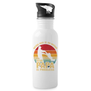 Papa Pride Sunset Retro - Water bottle with straw - white - Right