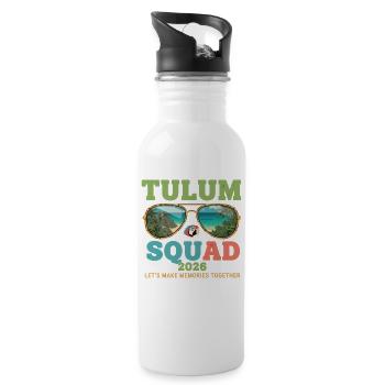 Vacances 2026 de l’équipe de Tulum - Gourde avec paille intégrée - blanc - Droite