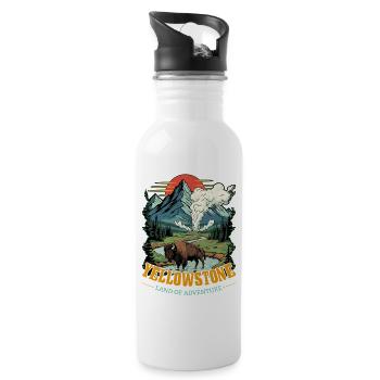 Terre de l’Aventure Parc national de Yellowstone - Gourde avec paille intégrée - blanc - Droite