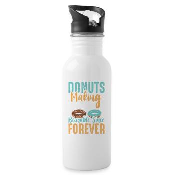 Donut fast food - Water bottle with straw - white - Right