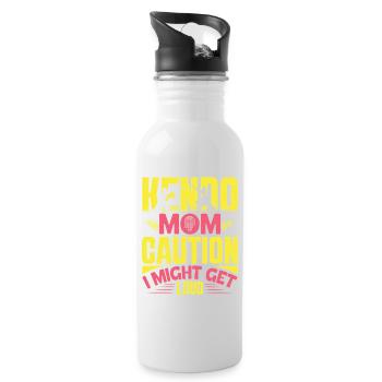 Kendo Mom Instructor Japanese Martial Arts Kendo - Water bottle with straw - white - Right