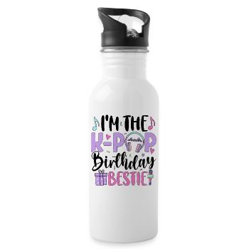 I'm The K Pop Birthday Bestie - Trinkflasche mit integriertem Trinkhalm - Weiß - Rechts
