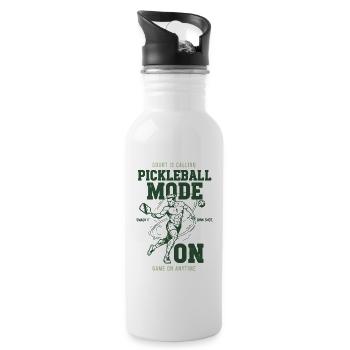 Pickleball Mode On Funny Player Love Pickleball - Water bottle with straw - white - Right