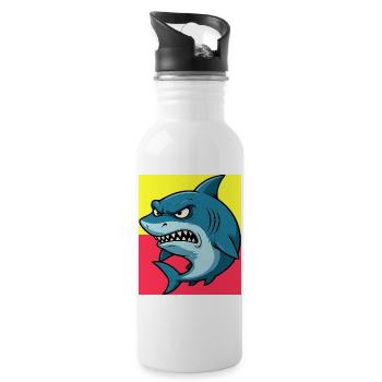 Hai - Trinkflasche mit integriertem Trinkhalm - Weiß - Rechts