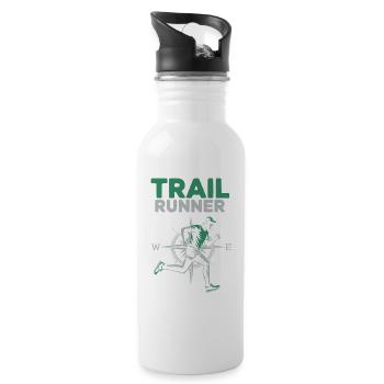 Trail Running - un coureur dans la nature - Gourde avec paille intégrée - blanc - Droite