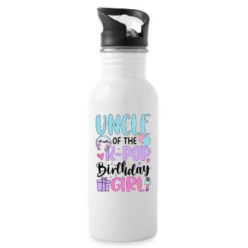 Uncle Of The K Pop Birthday Girl - Water bottle with straw - white - Right