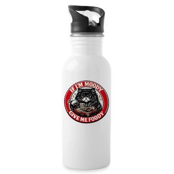 Mies gelaunte Katze Nudelsuppe Logo - Trinkflasche mit integriertem Trinkhalm - Weiß - Rechts