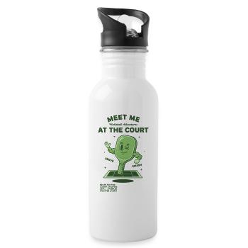 Pickleball Meet Me At The Court-Witzbold - Trinkflasche mit integriertem Trinkhalm - Weiß - Rechts