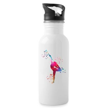 Gymnastin Mit Taktstock Rhythmische Sportgymnastik - Trinkflasche mit integriertem Trinkhalm - Weiß - Rechts