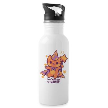 Ich werde niemals meine Laune verlieren - Trinkflasche mit integriertem Trinkhalm - Weiß - Rechts
