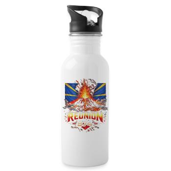 Meeting 974 Erupting volcano - Water bottle with straw - white - Right