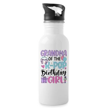 Grandma Of The K Pop Birthday Girl - Water bottle with straw - white - Right