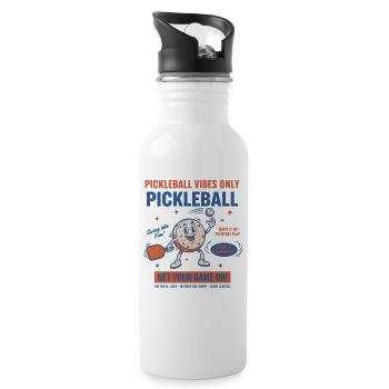 Pickleball Funny Player Pickle Ball Vibes nur - Trinkflasche mit integriertem Trinkhalm - Weiß - Rechts