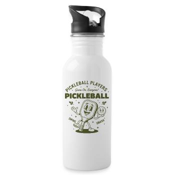 Pickleball Players Funny Pickle Ball Love - Water bottle with straw - white - Right