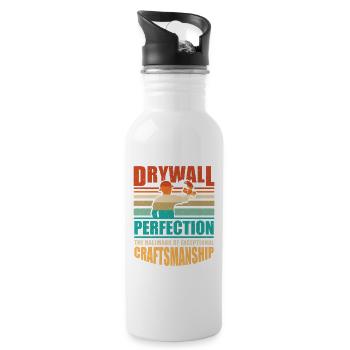 Drywall Drywall Builder Drywall Fitter - Water bottle with straw - white - Right
