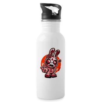 Horror Bloom Bunny - Trinkflasche mit integriertem Trinkhalm - Weiß - Rechts