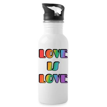 Love Is Love Rainbow - Water bottle with straw - white - Right