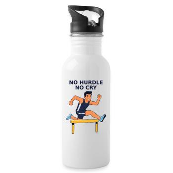 No Hurdle No Cry - Sprint Hero - Water bottle with straw - white - Right
