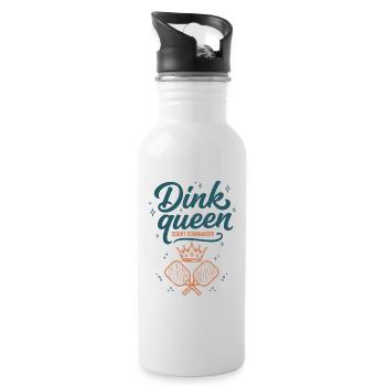 Pickleball Dink Queen Court Commander player - Water bottle with straw - white - Right