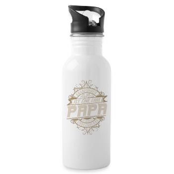 Kranführer Papa - Trinkflasche mit integriertem Trinkhalm - Weiß - Rechts