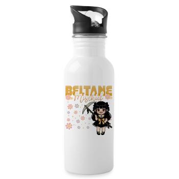 Beltane Mischief May Day Celebrations Paganism - Water bottle with straw - white - Right