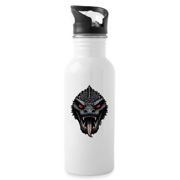 Crimson Inferno Drachenkopf - Trinkflasche mit integriertem Trinkhalm - Weiß - Rechts