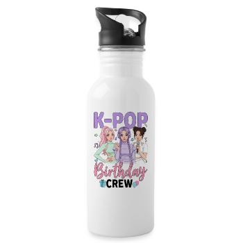 K Pop Birthday Party Squad - Trinkflasche mit integriertem Trinkhalm - Weiß - Rechts