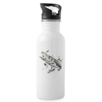Hecht Angler - Trinkflasche mit integriertem Trinkhalm - Weiß - Rechts