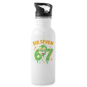 Six Seven 67 Humour d’horreur zombie Cerveau italien - Gourde avec paille intégrée - blanc - Droite