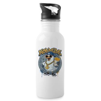 Nordside Seagull – Street Rap Fries Cartoon - Water bottle with straw - white - Right