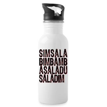 Simsalabimbambasaladusaladim - Trinkflasche mit integriertem Trinkhalm - Weiß - Rechts