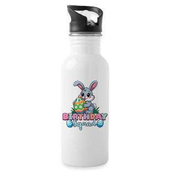 Birthday Squad Happy Easter Bunny Spring - Water bottle with straw - white - Right