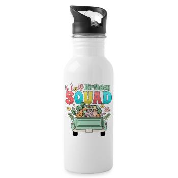 Birthday Squad Happy Easter Kids Birthday - Water bottle with straw - white - Right