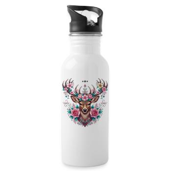 T-shirt de cerf Chemise traditionnelle féminine Chemise traditionnelle - Gourde avec paille intégrée - blanc - Droite