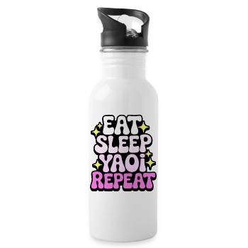 Eat Sleep Yaoi Repeat - Water bottle with straw - white - Right