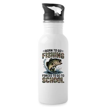 Fishing Angler Boy Fishing Fishing Saying Kids - Water bottle with straw - white - Right