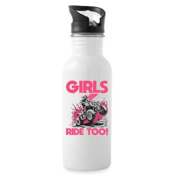 Quad ATV Femme Fille Quad Quad - Gourde avec paille intégrée - blanc - Droite