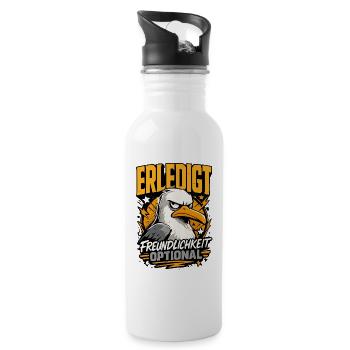 Erledigt Freundlichkeit optional Adler Humor - Trinkflasche mit integriertem Trinkhalm - Weiß - Rechts