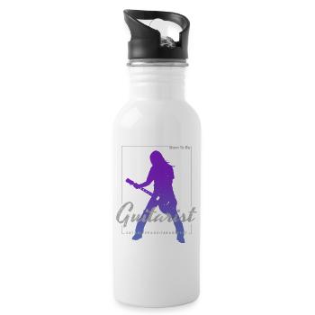 Guitarist Design Born To Be Guitarist for Musicians - Water bottle with straw - white - Right