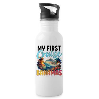 Ma première croisière aux Bahamas - Gourde avec paille intégrée - blanc - Droite