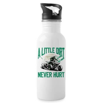 Quad ATV Boy Men Four Wheeler - Trinkflasche mit integriertem Trinkhalm - Weiß - Rechts