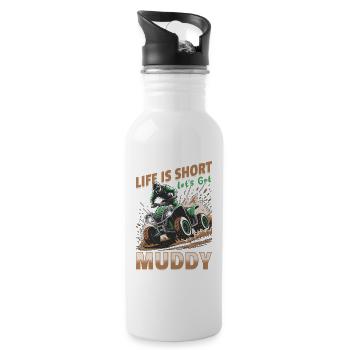 Quad ATV Garçons Hommes Quad Wheeler - Gourde avec paille intégrée - blanc - Droite
