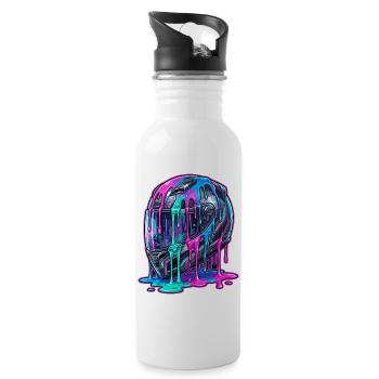 Abstract helmet with color flow - Water bottle with straw - white - Right